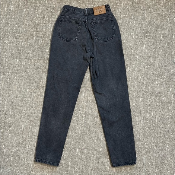 Vintage Calvin Klein 90’s Jeans High Rise Tapered Straight Leg Faded Black - Picture 1 of 5